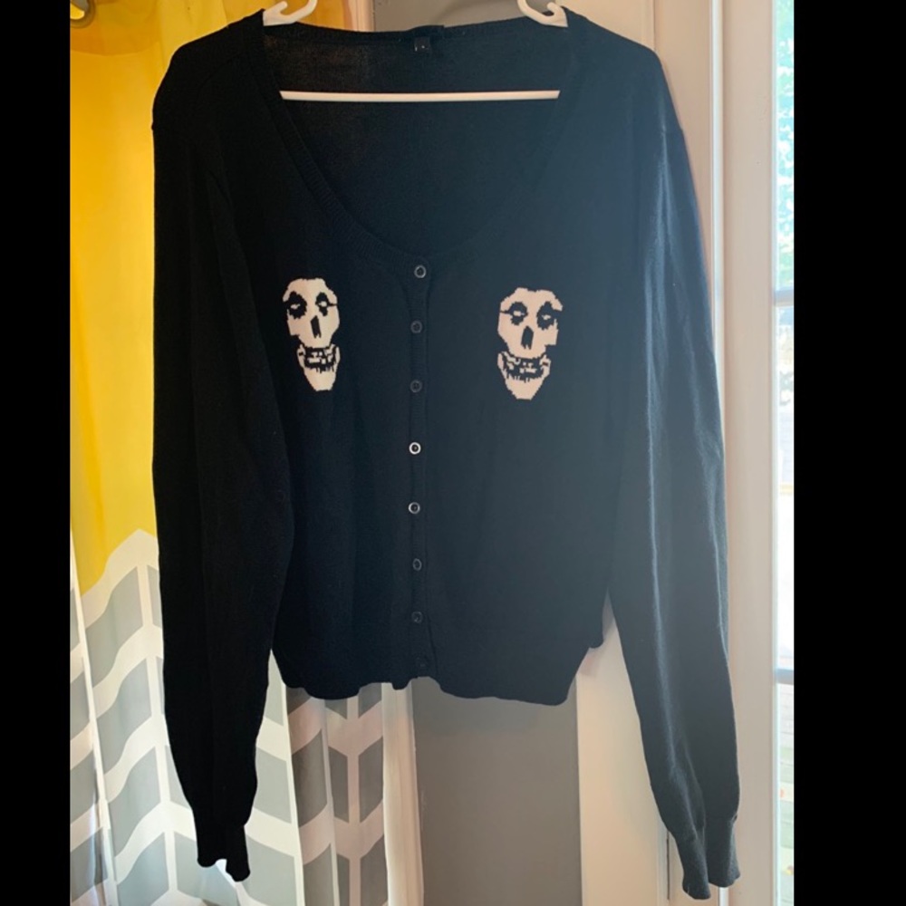 Torrid Black Skull Cardigan-Misfits